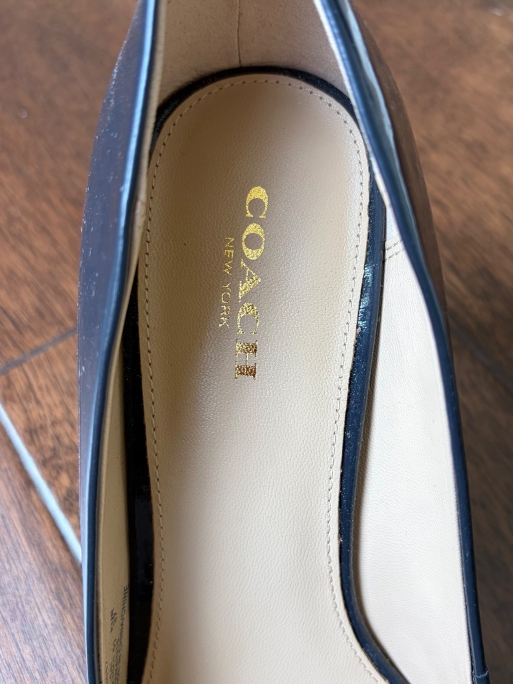 Coach Rosey Patent Leather Navy Blue Pumps - 7 - Picture 6 of 6